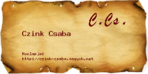 Czink Csaba névjegykártya